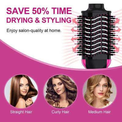 1000W Hair Dryer Brush Hot Air Brush Styler Electric Ion Blow Dryer Brush