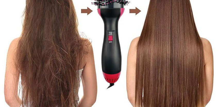 1000W Hair Dryer Brush Hot Air Brush Styler Electric Ion Blow Dryer Brush