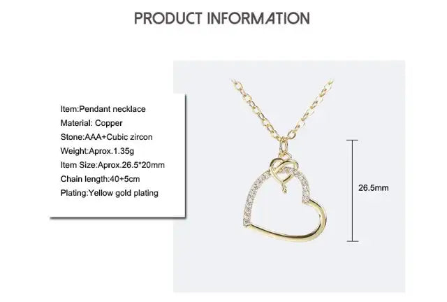 Hollow Double Heart Necklace