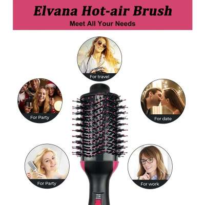 1000W Hair Dryer Brush Hot Air Brush Styler Electric Ion Blow Dryer Brush