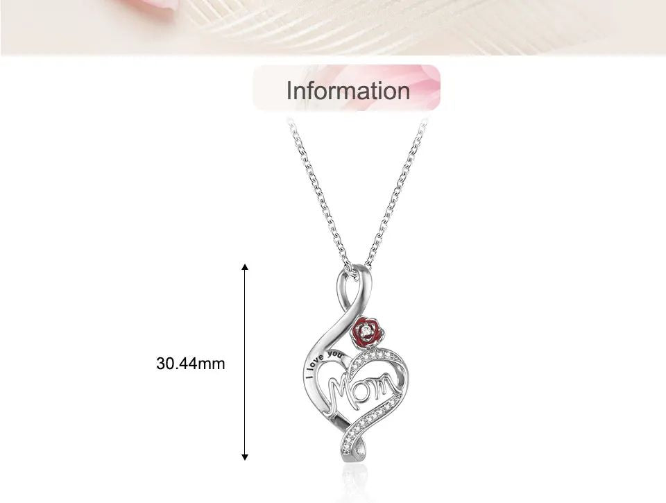 Mom Necklace 18K Yellow Gold Plated/Rhodium Plated