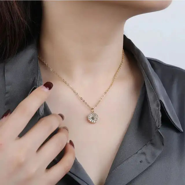 Round Shape Cubic Zircon Necklaces & Pendants