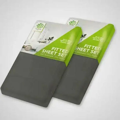 COTTON QURE BED SHEET FOR LESS - WHITE /GREY