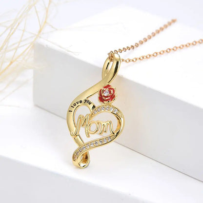 Mom Necklace 18K Yellow Gold Plated/Rhodium Plated
