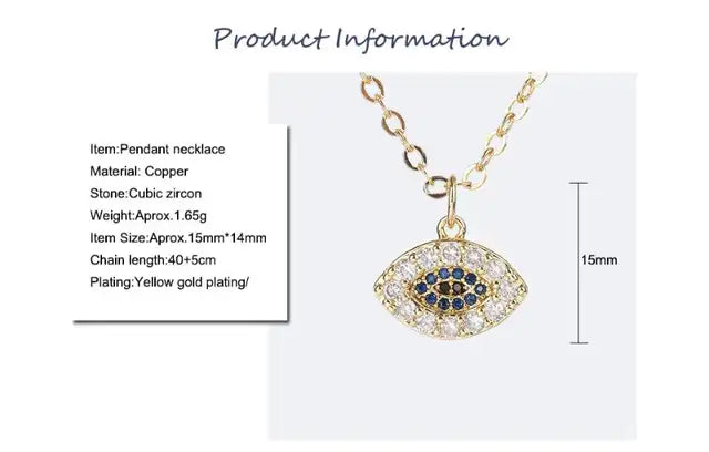 Zircon Eye pendant Necklace