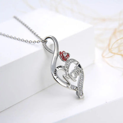 Mom Necklace 18K Yellow Gold Plated/Rhodium Plated