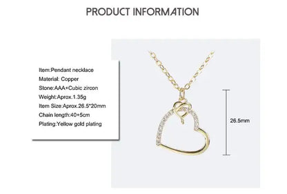 Hollow Double Heart Necklace