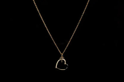 Hollow Double Heart Necklace