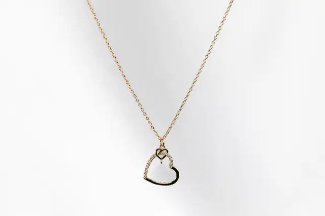 Hollow Double Heart Necklace