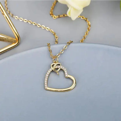 Hollow Double Heart Necklace